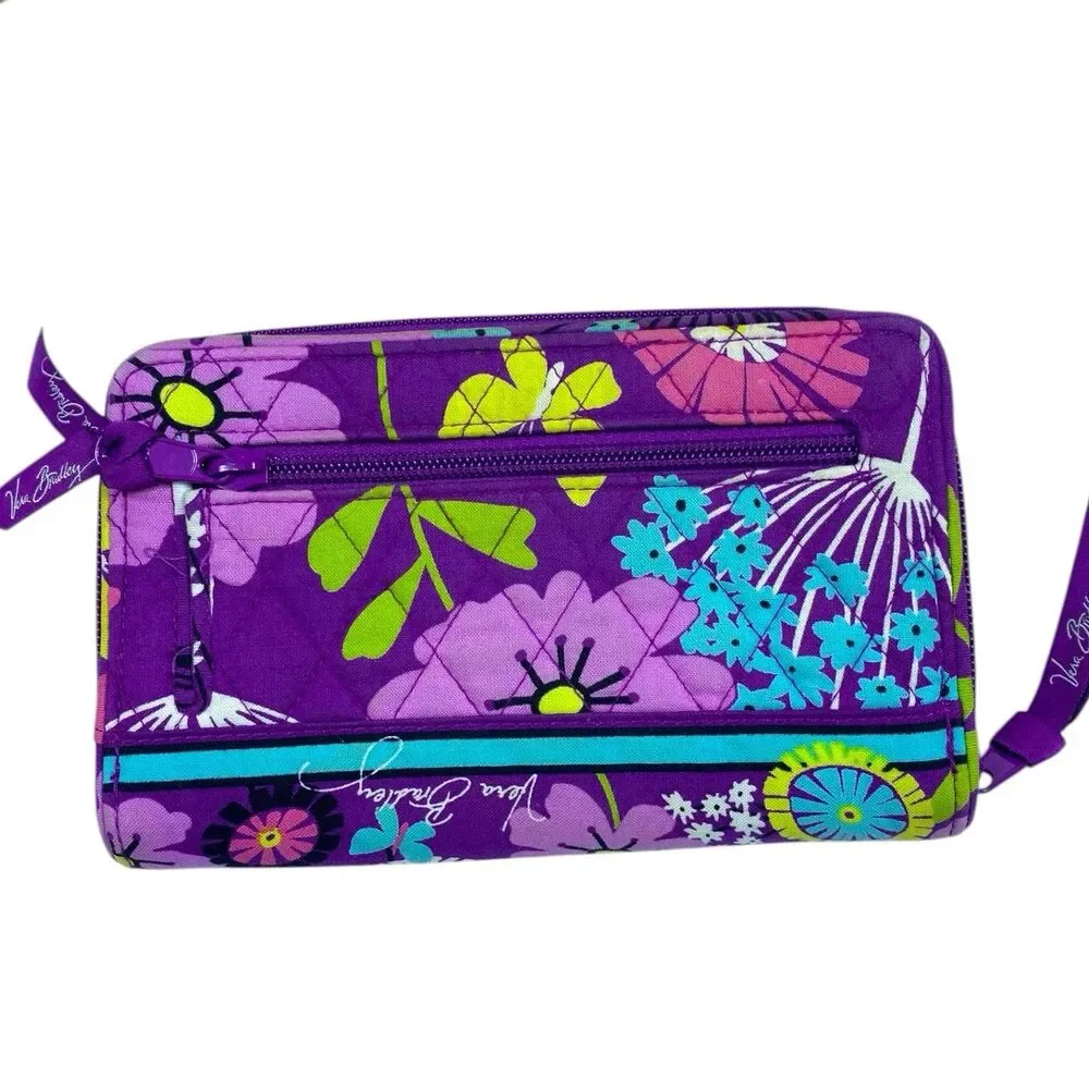 VERA BRADLEY Turn Lock Wallet Flutterby Pattern & Floral Nightingale Pouch - Picture 4 of 13